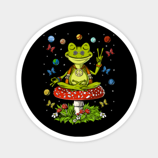 Mushroom Frog Meditation Magnet